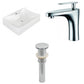 American Imaginations AI-26235 22" White Rectangular Above Counter Modern Bathroom Vessel Sink Set
