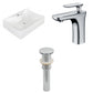 American Imaginations AI-26242 22" White Rectangular Wall Mount Modern Bathroom Vessel Sink Set