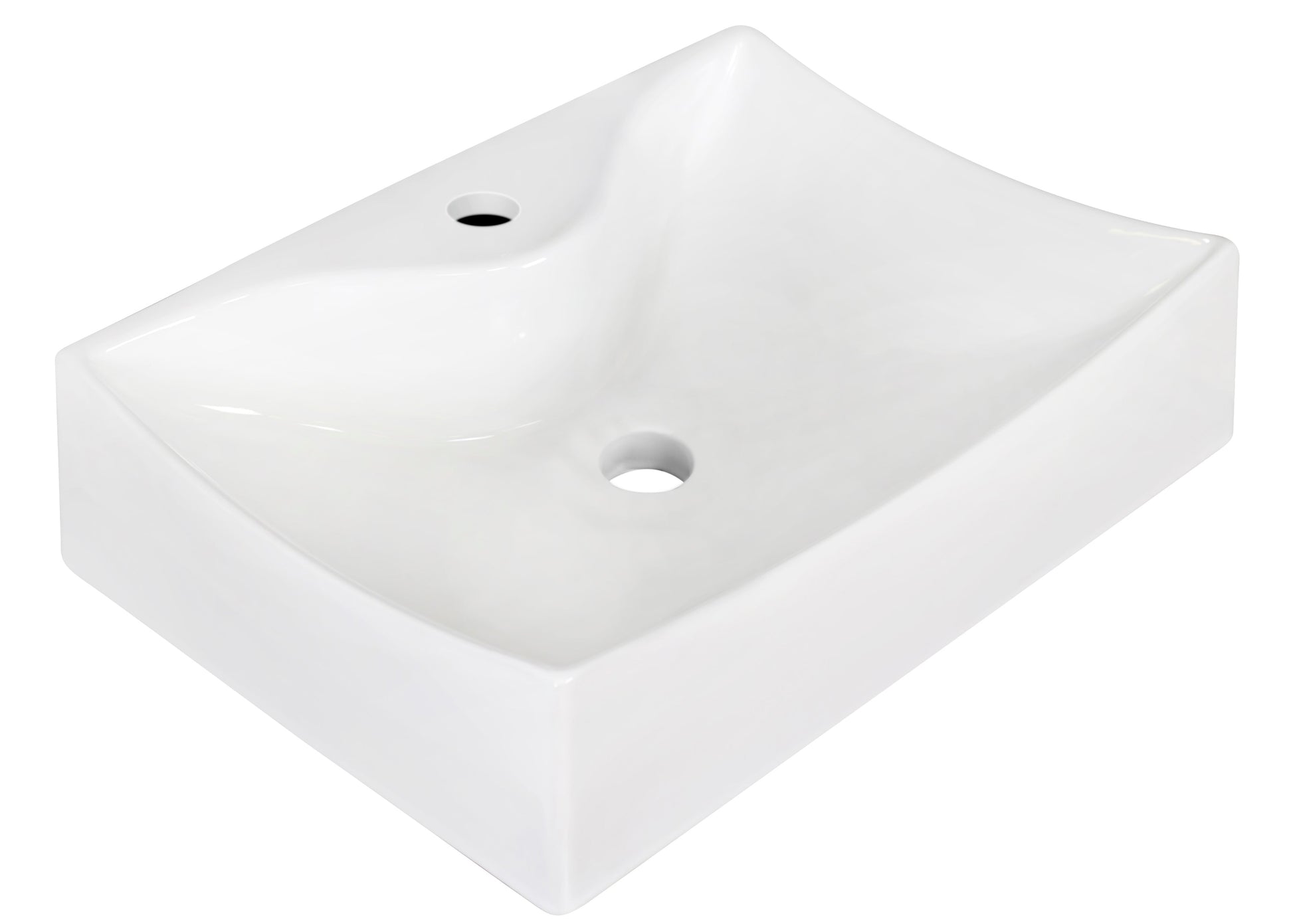 American Imaginations AI-26244 22" White Rectangular Wall Mount Modern Bathroom Vessel Sink Set