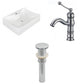 American Imaginations AI-26244 22" White Rectangular Wall Mount Modern Bathroom Vessel Sink Set