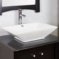 American Imaginations AI-26245 22" White Rectangular Above Counter Modern Bathroom Vessel Sink Set