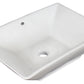 American Imaginations AI-26245 22" White Rectangular Above Counter Modern Bathroom Vessel Sink Set