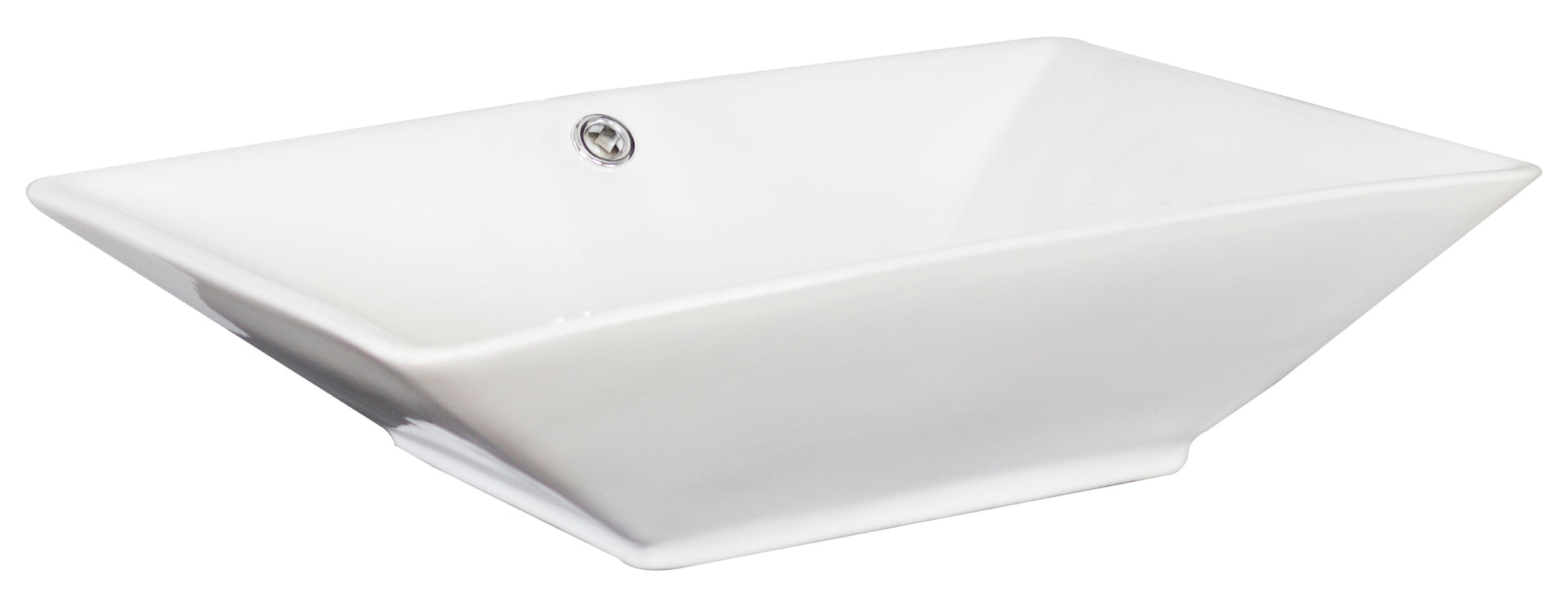 American Imaginations AI-26245 22" White Rectangular Above Counter Modern Bathroom Vessel Sink Set