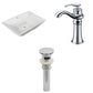 American Imaginations AI-26245 22" White Rectangular Above Counter Modern Bathroom Vessel Sink Set