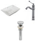 American Imaginations AI-26246 22" White Rectangular Above Counter Modern Bathroom Vessel Sink Set