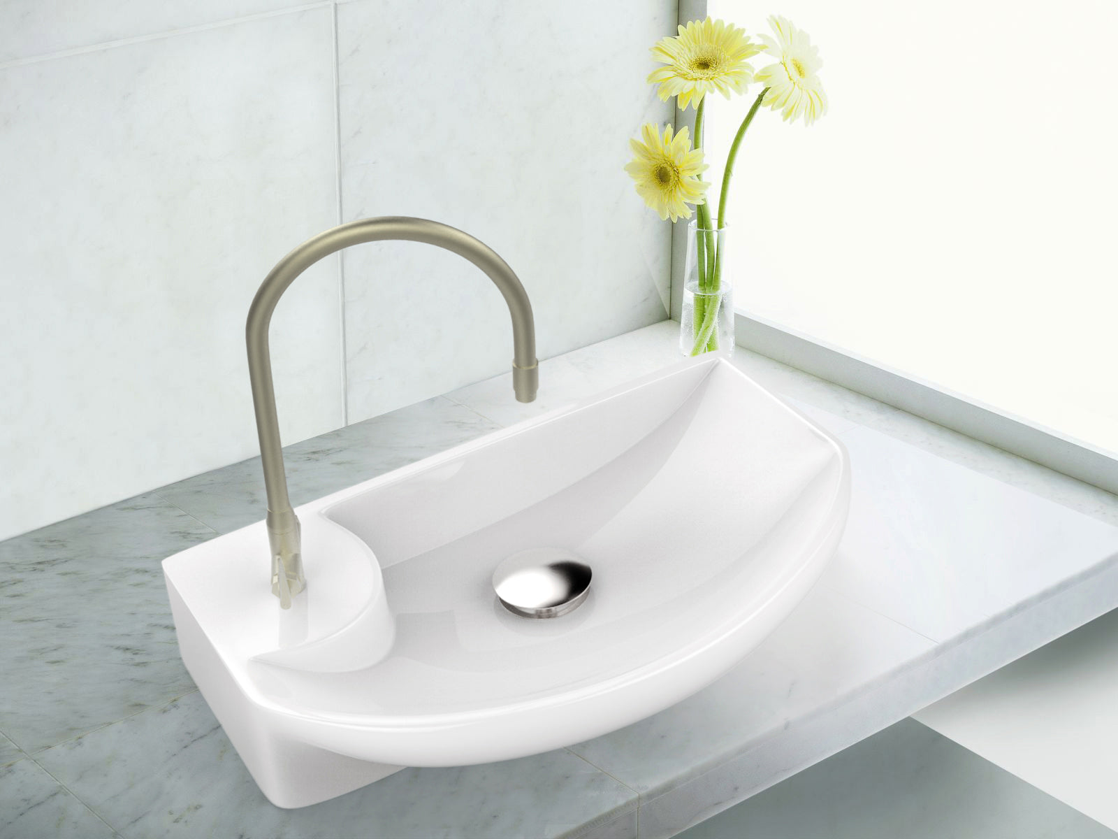 American Imaginations AI-26247 18" White Rectangular Above Counter Transitional Bathroom Vessel Sink Set