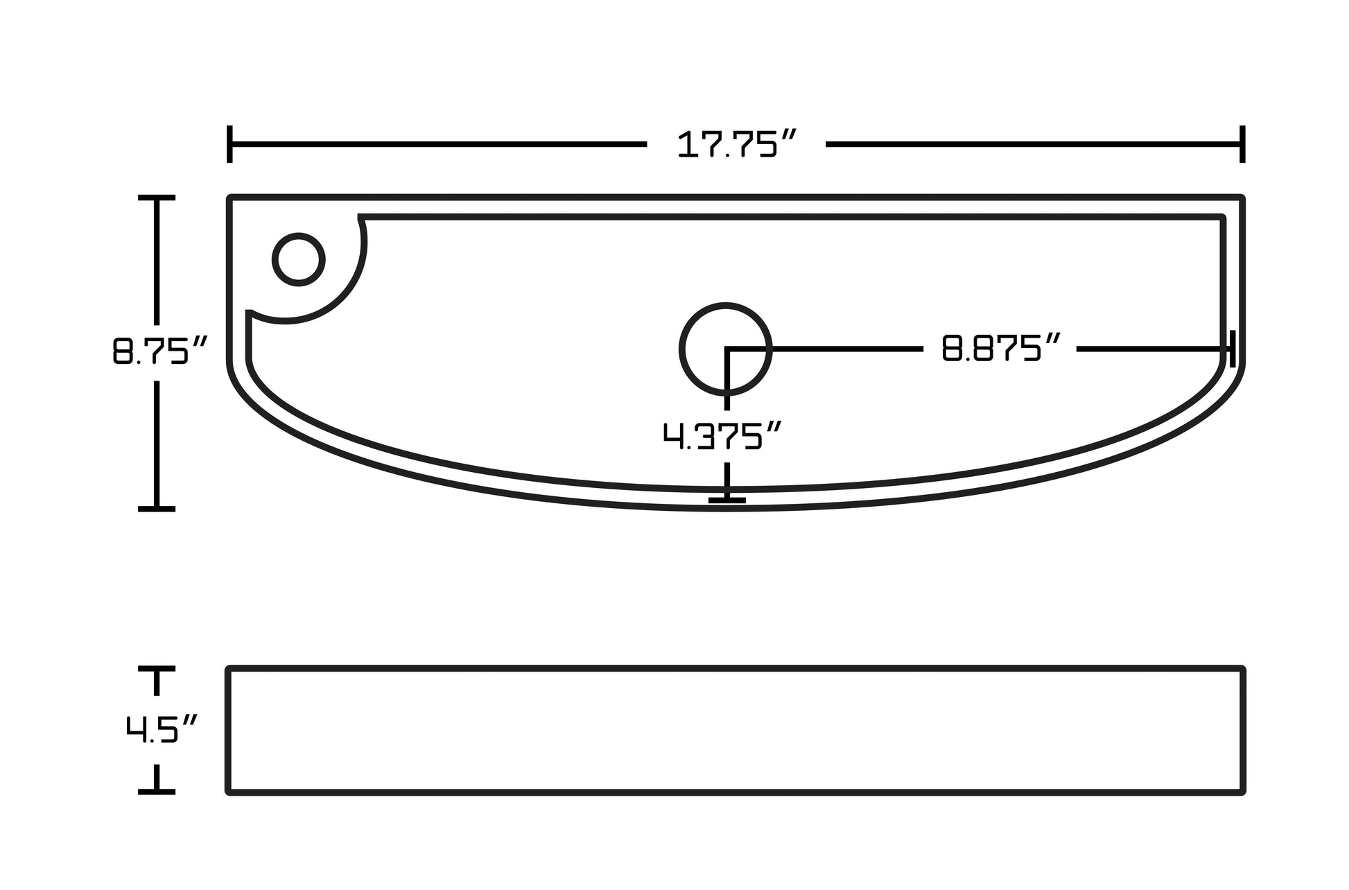 American Imaginations AI-26248 18" White Rectangular Above Counter Transitional Bathroom Vessel Sink Set