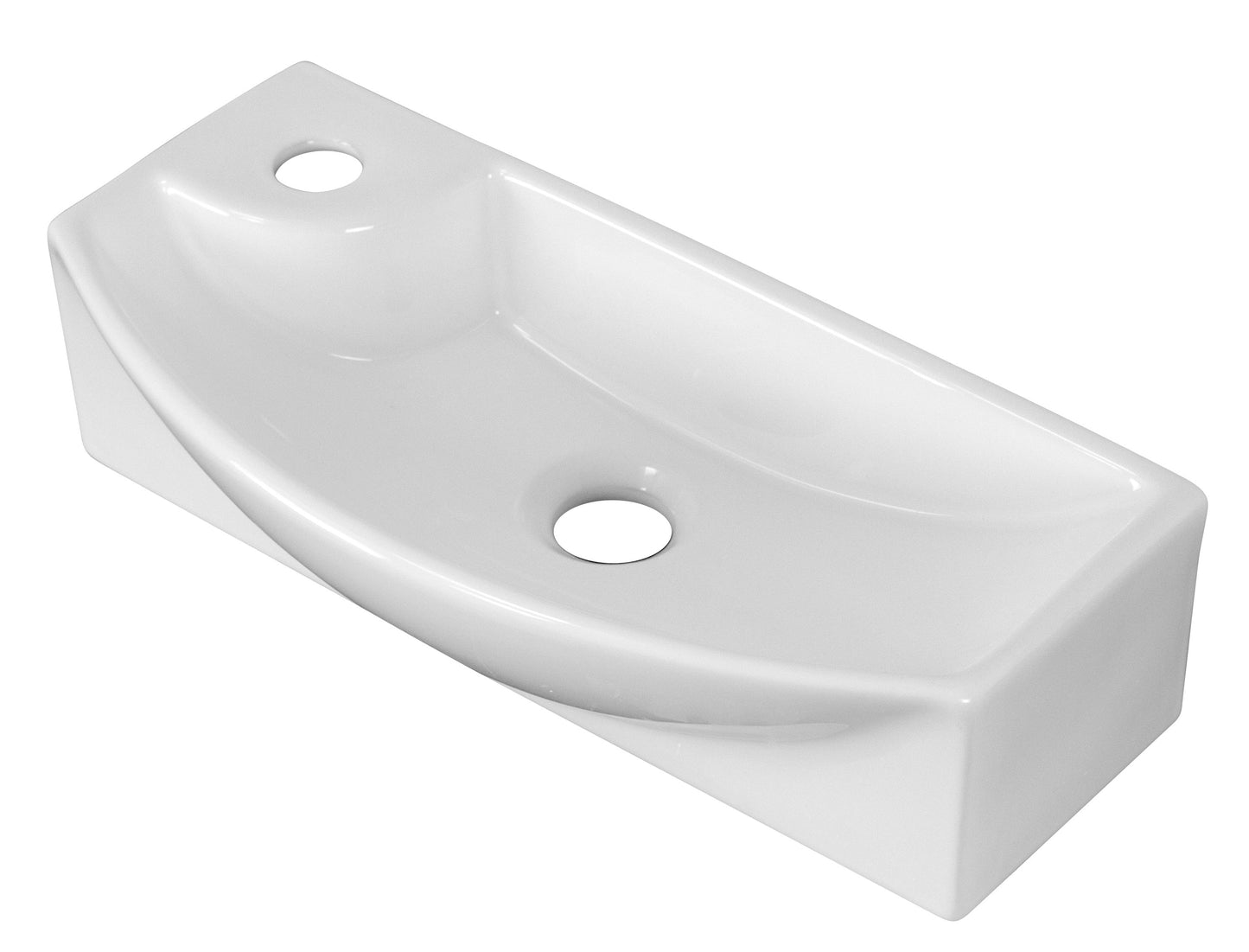 American Imaginations AI-26248 18" White Rectangular Above Counter Transitional Bathroom Vessel Sink Set