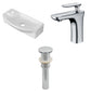 American Imaginations AI-26250 18" White Rectangular Above Counter Transitional Bathroom Vessel Sink Set