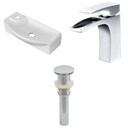 American Imaginations AI-26251 18" White Rectangular Above Counter Transitional Bathroom Vessel Sink Set
