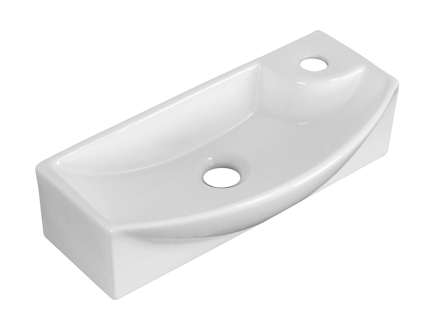 American Imaginations AI-26254 18" White Rectangular Wall Mount Transitional Bathroom Vessel Sink Set