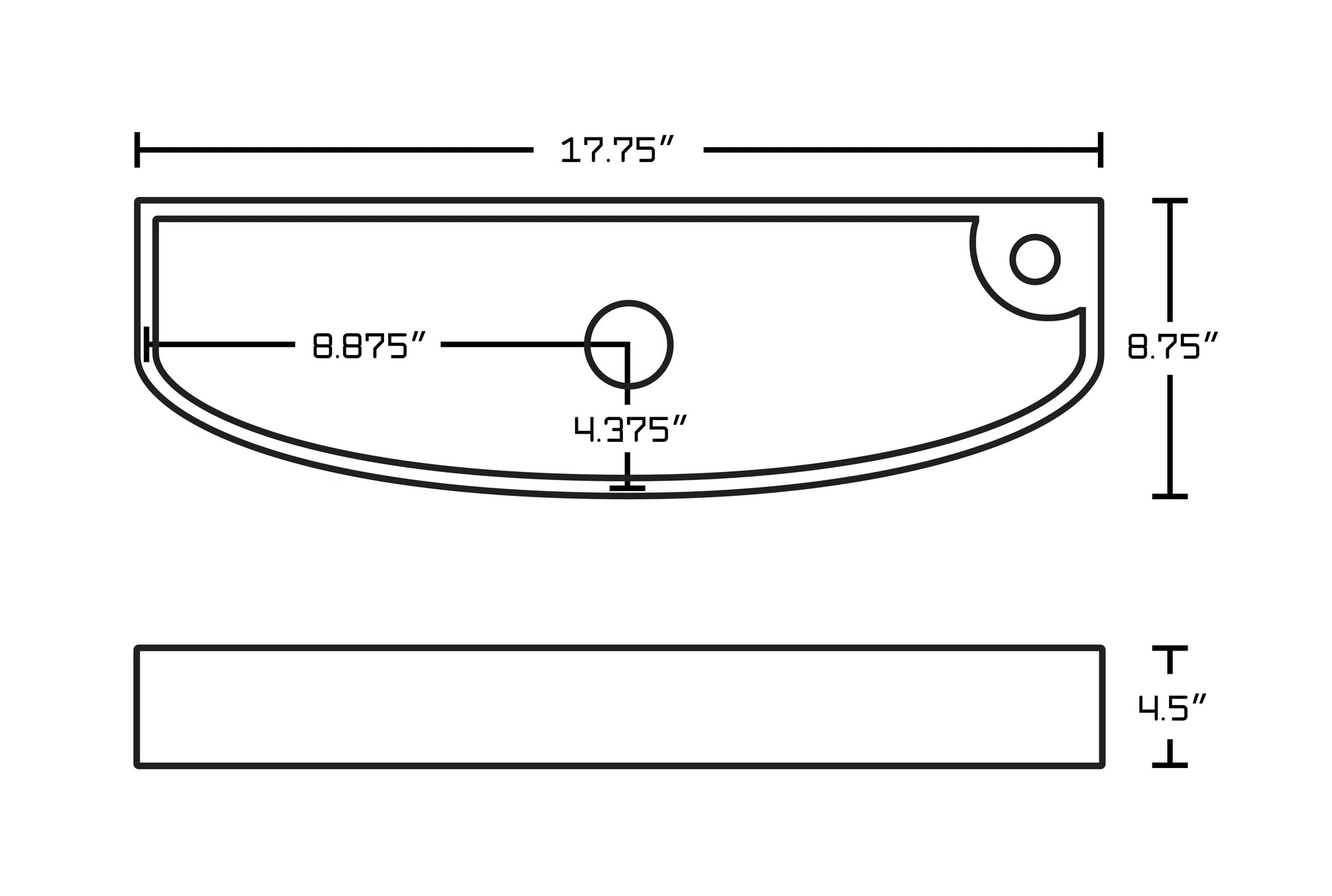American Imaginations AI-26258 18" White Rectangular Wall Mount Transitional Bathroom Vessel Sink Set
