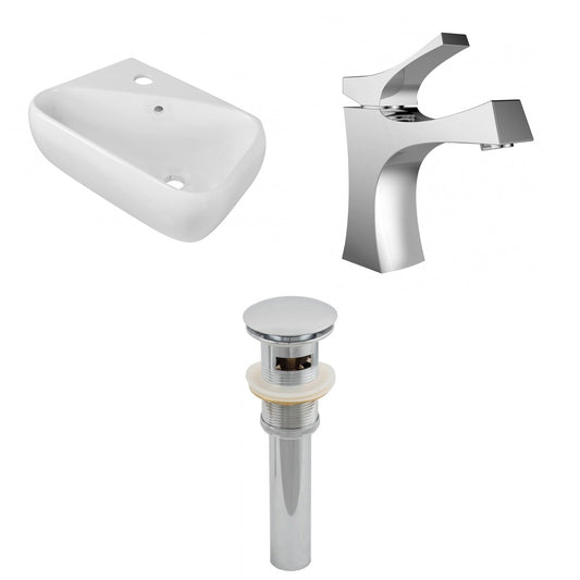 American Imaginations AI-26259 18" White Rectangular Above Counter Transitional Bathroom Vessel Sink Set