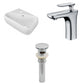 American Imaginations AI-26262 18" White Rectangular Above Counter Transitional Bathroom Vessel Sink Set