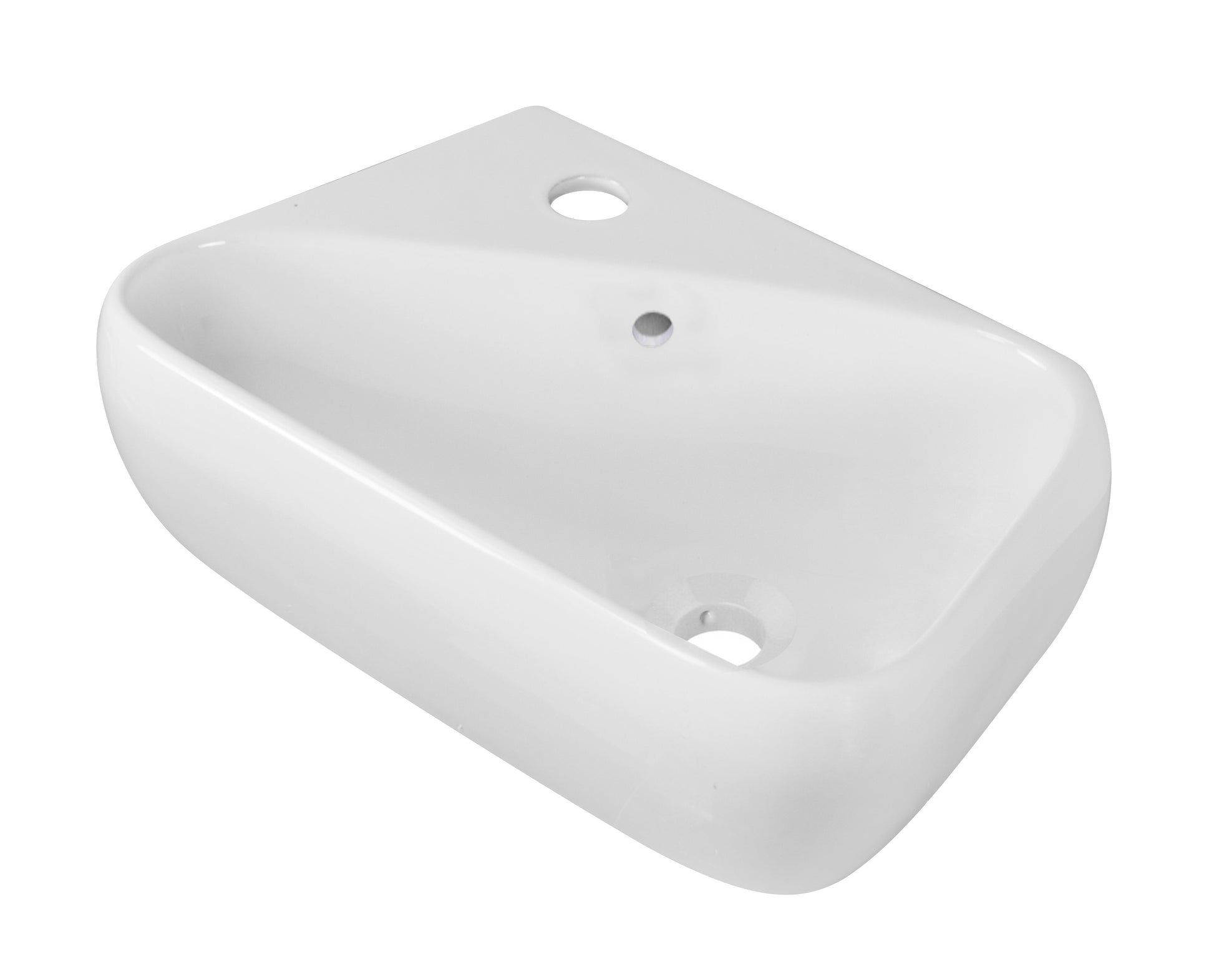 American Imaginations AI-26263 18" White Rectangular Above Counter Transitional Bathroom Vessel Sink Set