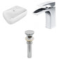 American Imaginations AI-26275 18" White Rectangular Above Counter Transitional Bathroom Vessel Sink Set