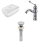 American Imaginations AI-26276 18" White Rectangular Above Counter Transitional Bathroom Vessel Sink Set