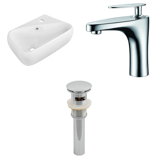 American Imaginations AI-26279 18" White Rectangular Wall Mount Transitional Bathroom Vessel Sink Set