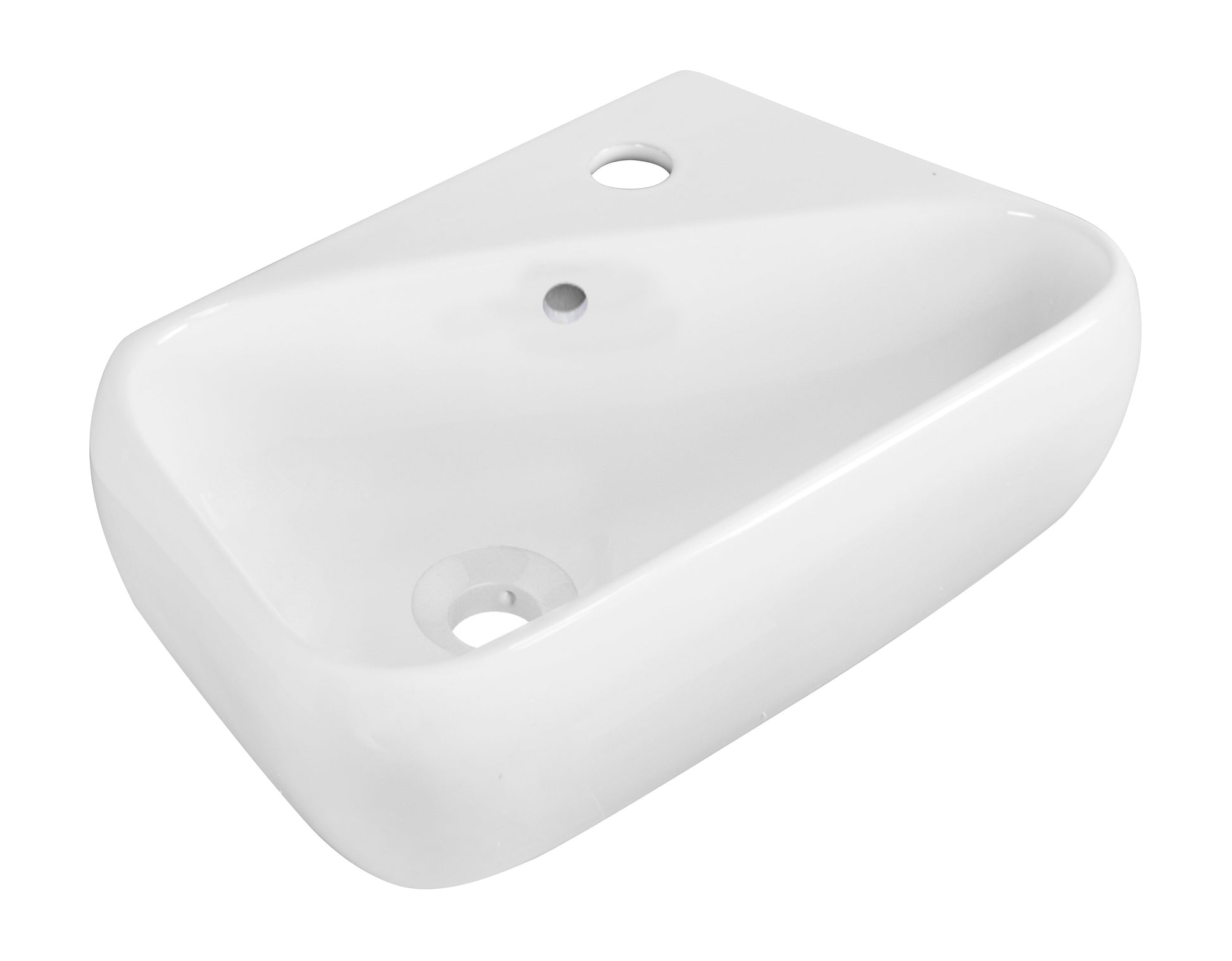 American Imaginations AI-26281 18" White Rectangular Wall Mount Transitional Bathroom Vessel Sink Set