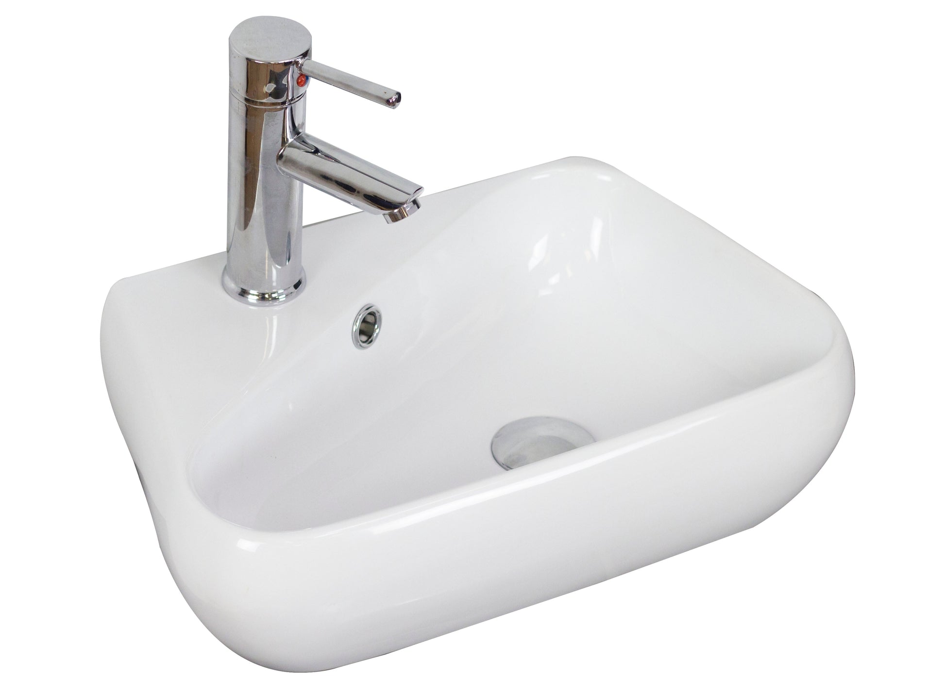 American Imaginations AI-26284 18" White Unique Above Counter Transitional Bathroom Vessel Sink Set