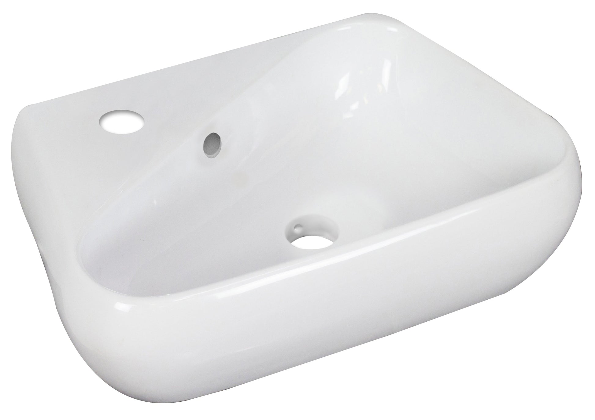 American Imaginations AI-26286 18" White Unique Above Counter Transitional Bathroom Vessel Sink Set