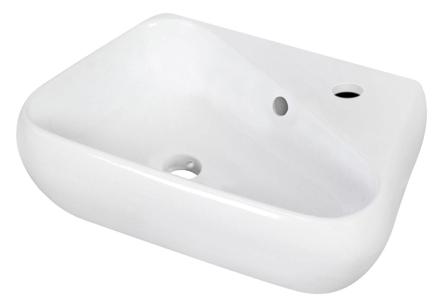 American Imaginations AI-26290 18" White Unique Above Counter Transitional Bathroom Vessel Sink Set