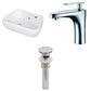 American Imaginations AI-26291 18" White Unique Above Counter Transitional Bathroom Vessel Sink Set