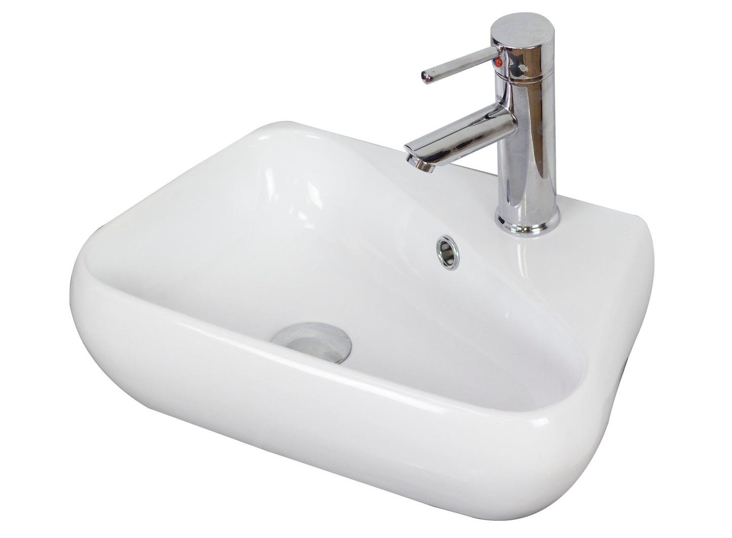 American Imaginations AI-26294 18" White Unique Above Counter Transitional Bathroom Vessel Sink Set