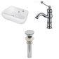 American Imaginations AI-26294 18" White Unique Above Counter Transitional Bathroom Vessel Sink Set