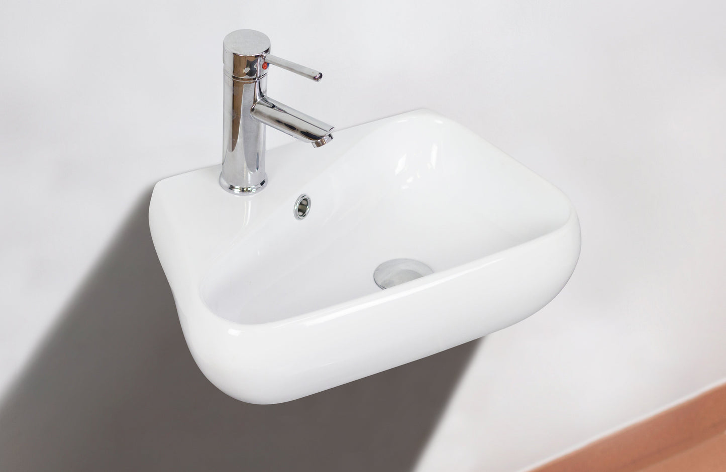 American Imaginations AI-26295 18" White Unique Wall Mount Transitional Bathroom Vessel Sink Set