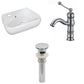 American Imaginations AI-26300 18" White Unique Wall Mount Transitional Bathroom Vessel Sink Set