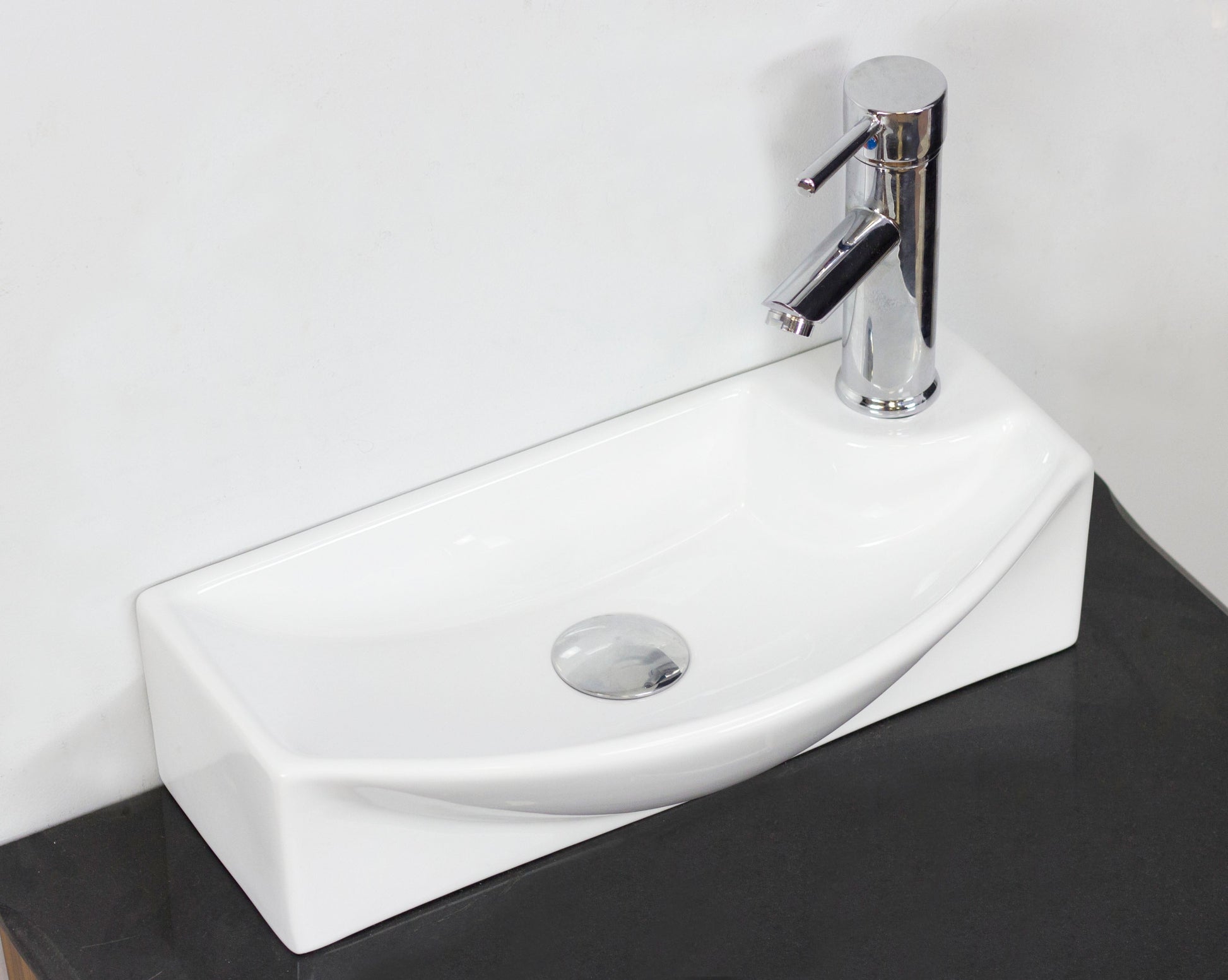 American Imaginations AI-26308 18" White Rectangular Above Counter Transitional Bathroom Vessel Sink Set