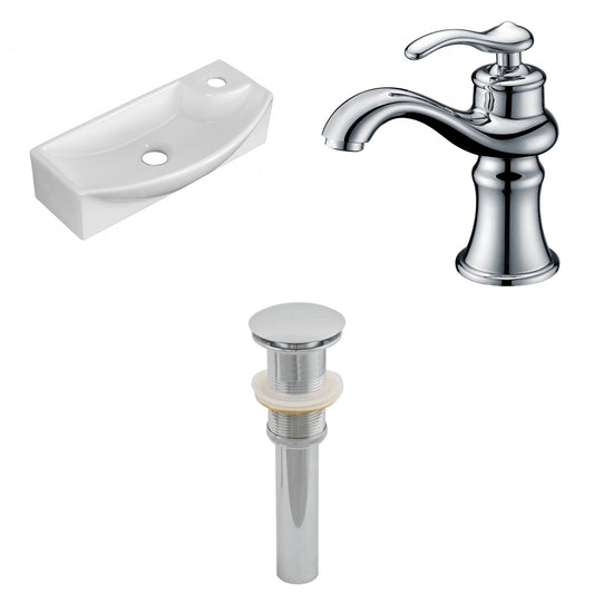 American Imaginations AI-26308 18" White Rectangular Above Counter Transitional Bathroom Vessel Sink Set