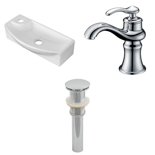 American Imaginations AI-26314 18" White Rectangular Wall Mount Transitional Bathroom Vessel Sink Set