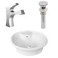American Imaginations AI-26319 19" White Round Above Counter Transitional Bathroom Vessel Sink Set