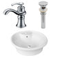 American Imaginations AI-26320 19" White Round Above Counter Transitional Bathroom Vessel Sink Set