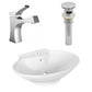 American Imaginations AI-26325 23" White Oval Above Counter Transitional Bathroom Vessel Sink Set