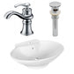 American Imaginations AI-26326 23" White Oval Above Counter Transitional Bathroom Vessel Sink Set