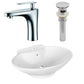 American Imaginations AI-26327 23" White Oval Above Counter Transitional Bathroom Vessel Sink Set