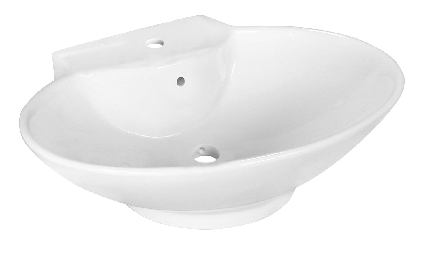 American Imaginations AI-26328 23" White Oval Above Counter Transitional Bathroom Vessel Sink Set