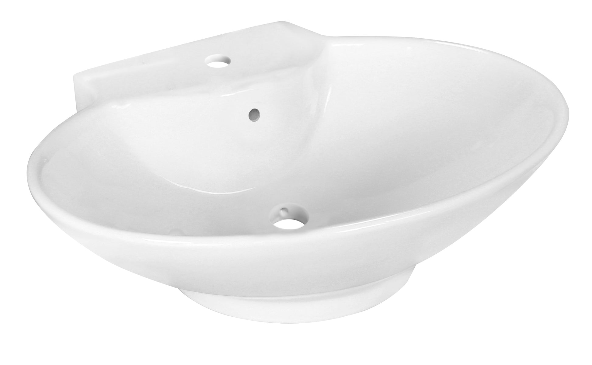 American Imaginations AI-26328 23" White Oval Above Counter Transitional Bathroom Vessel Sink Set