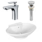 American Imaginations AI-26328 23" White Oval Above Counter Transitional Bathroom Vessel Sink Set