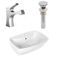 American Imaginations AI-26331 22" White Rectangular Above Counter Transitional Bathroom Vessel Sink Set
