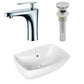American Imaginations AI-26333 22" White Rectangular Above Counter Transitional Bathroom Vessel Sink Set