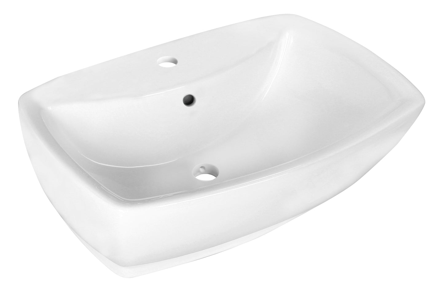 American Imaginations AI-26335 22" White Rectangular Above Counter Transitional Bathroom Vessel Sink Set