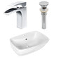 American Imaginations AI-26335 22" White Rectangular Above Counter Transitional Bathroom Vessel Sink Set