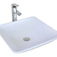 American Imaginations AI-26337 17" White Square Above Counter Modern Bathroom Vessel Sink Set