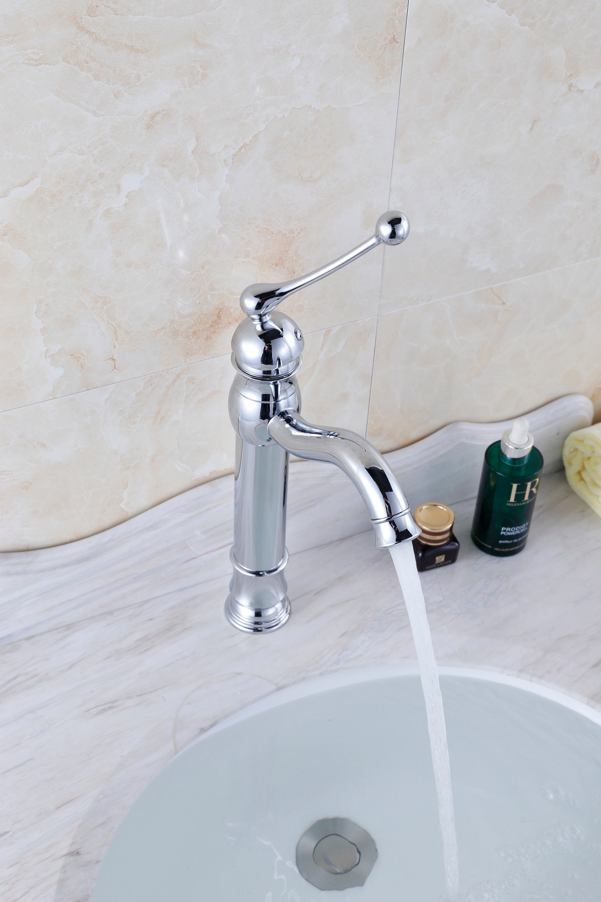 American Imaginations AI-26338 17" White Square Above Counter Modern Bathroom Vessel Sink Set