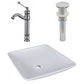 American Imaginations AI-26338 17" White Square Above Counter Modern Bathroom Vessel Sink Set