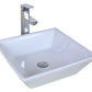American Imaginations AI-26339 16" White Square Above Counter Modern Bathroom Vessel Sink Set